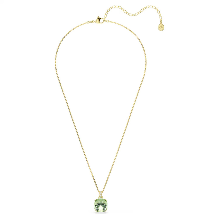 Millenia drop earrings Cushion cut, Green, 18K gold finish